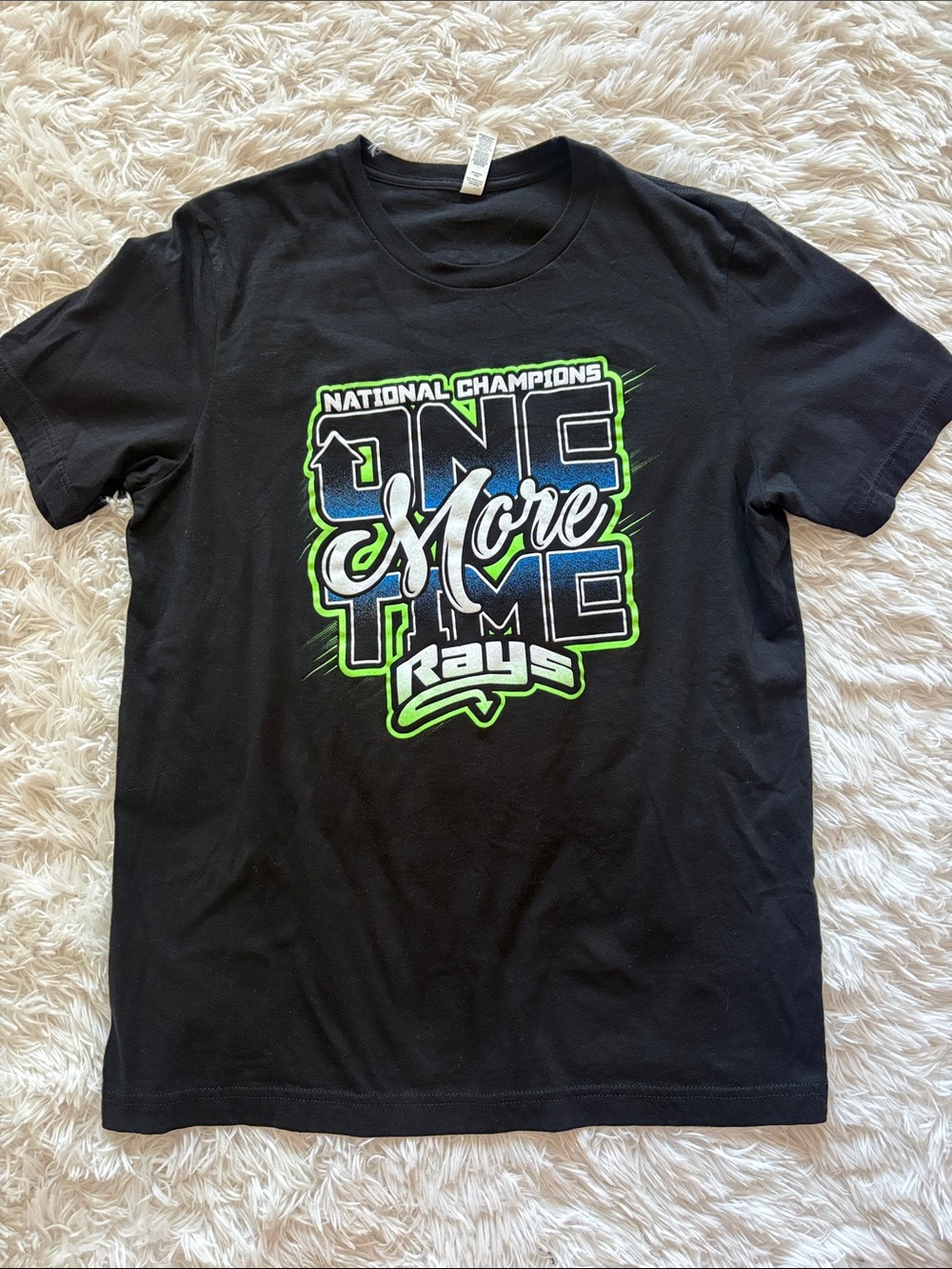Stingray Allstars Black Tee with Blue and Neon Green Graphic